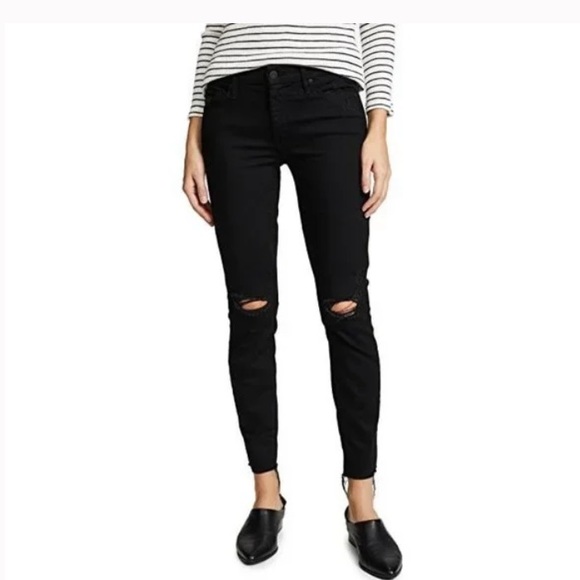 MOTHER Denim - Mother The looker Ankle Fray jeans Guilty ad Sin black denim Size 28